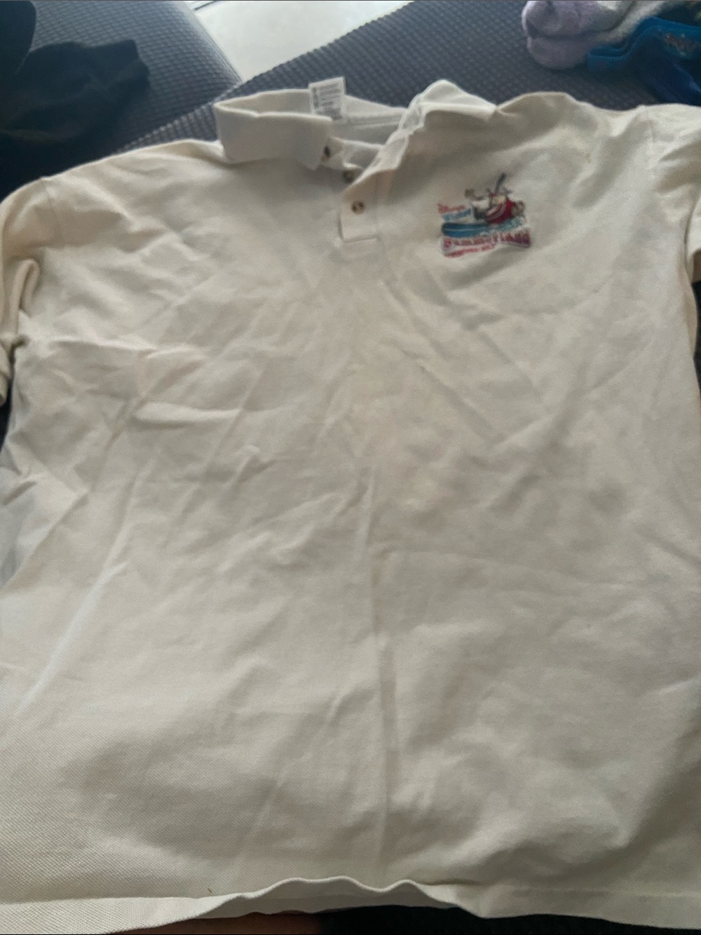 Disney Men's Polo with Colorful Embroidered Logo